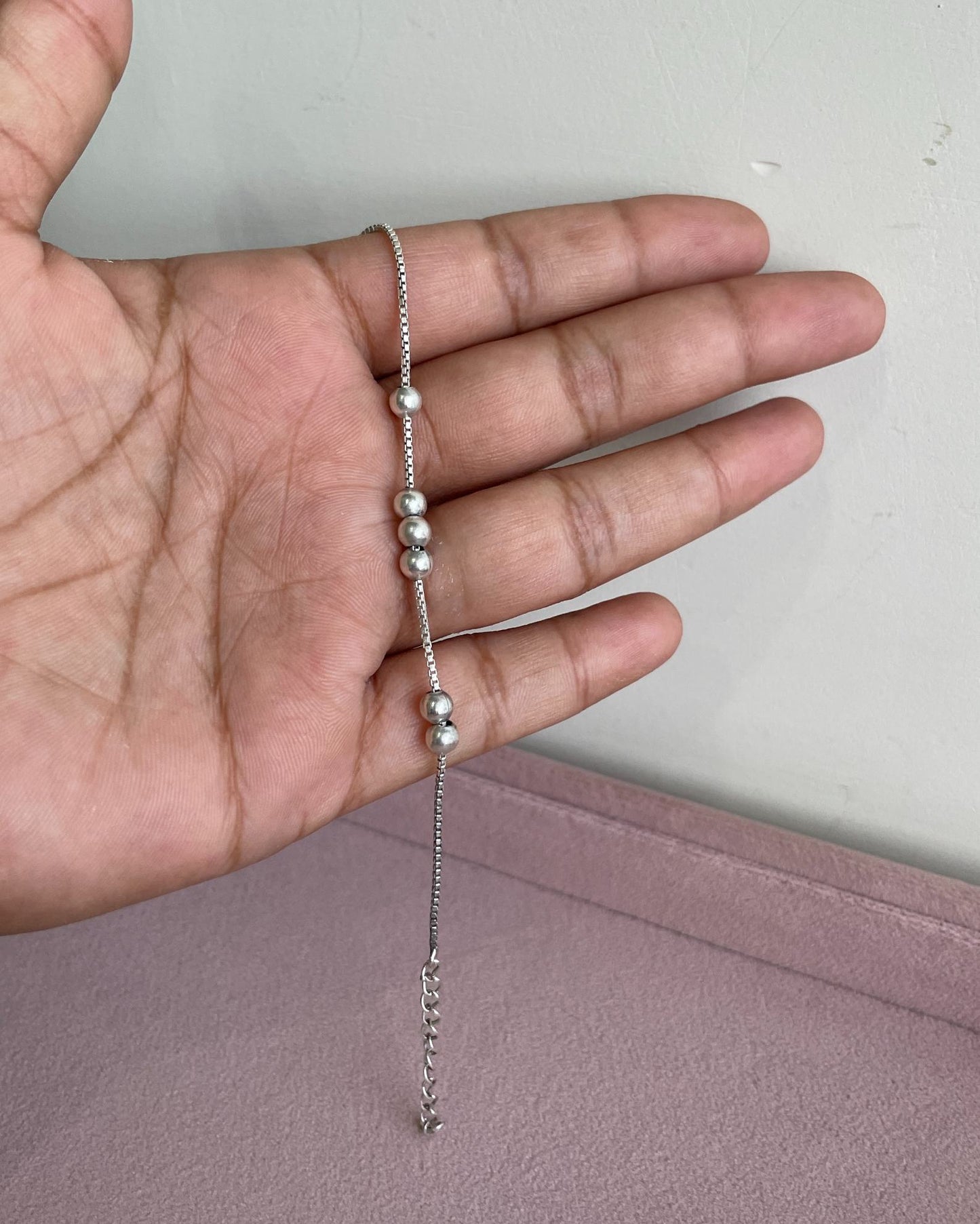 925 Silver Beaded Bracelet